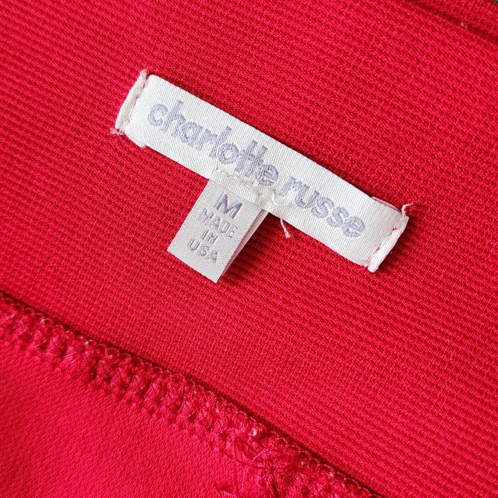 Bright Red Mini Stretchy Skirt - Picture 4 of 5
